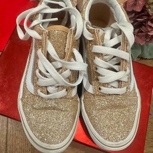 Vans Glittery Gold Kids Shoes